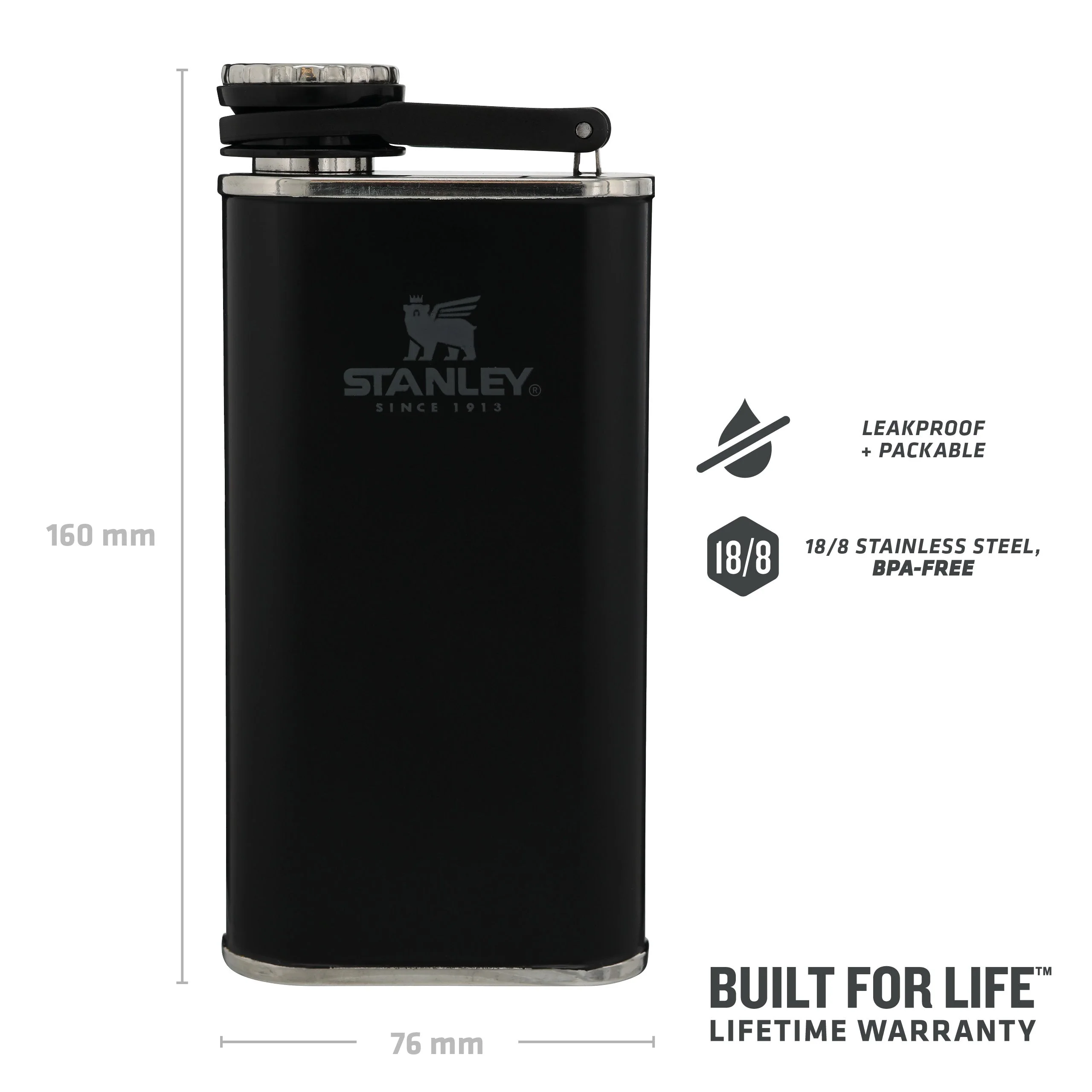 Classic Easy Fill Wide Mouth Flask | 0.23L - Image 3