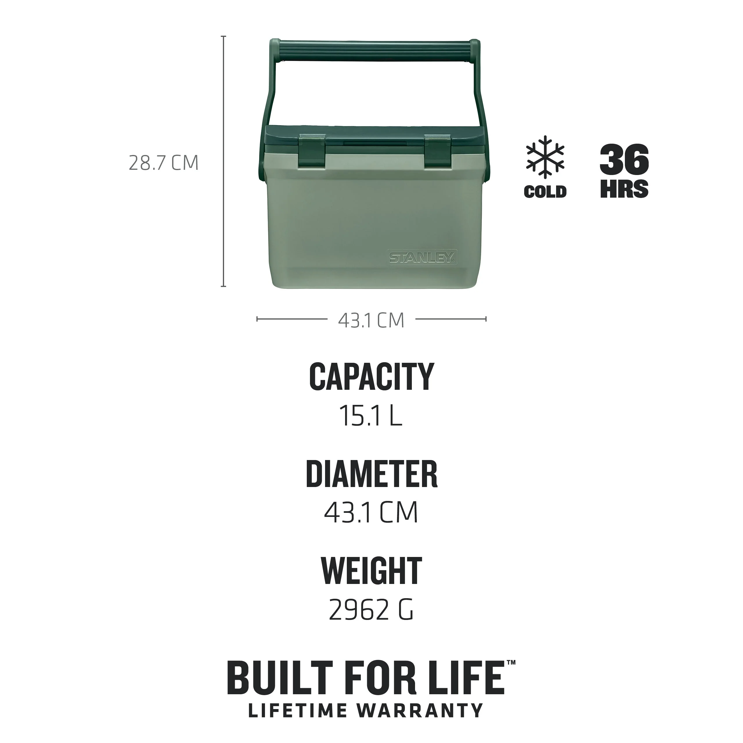 Easy-Carry Outdoor Cooler | 15.1L - Image 10